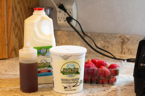 How to Make Strawberry Maple Yogurt Smoothie with Stoltzfus Dairy Products 1