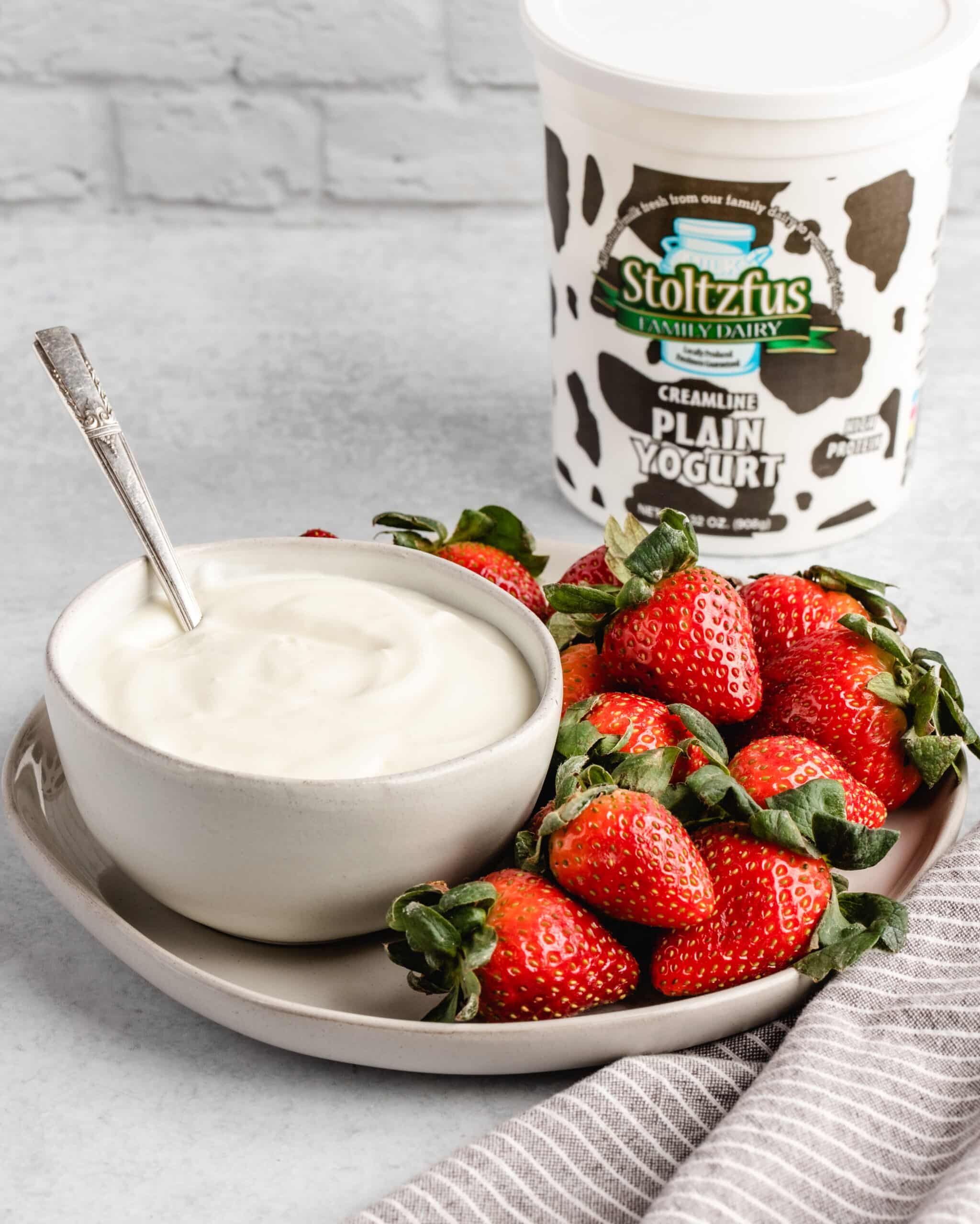 Plain Yogurt 32oz in a dish