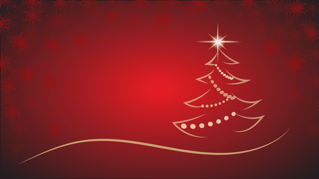 Red Christmas Tree Illustration