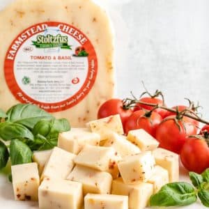 Tomato & Basil Farmstead Cheese 0.75 lb. Wedge